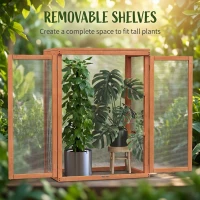 Outsunny Wooden 2 Tier Cold Frame Greenhouse Polycarbonate Plant Grow House Portable Garden, 22.8" x 17.3" x 30.7", Orange(m-7)