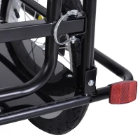 Aosom Folding Bicycle Cargo Trailer Utility Bike Cart Carrier Garden Patio Tool with Hitch Black(m-7)