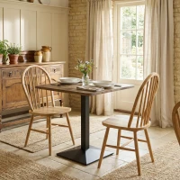 HOMCOM 28" Square Dining Table, Modern Dining Room Table with Steel Base, Space Saving Small Kitchen Table, Walnut Wood Grain(m-10)