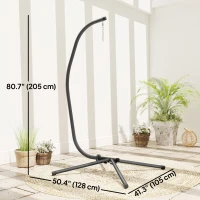 Outsunny Hanging Egg Chair Stand Only, Heavy Duty Hammock Chair Stand, 330lbs Weight, Black(m-3)