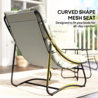 Outsunny 3 Piece Outdoor Bistro Set, Round Patio Table and Chairs Set for 2 with Breathable Mesh Seat and Cushions, Light Grey(m-6)