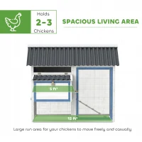 PawHut 55.5" Wooden Chicken Coop with Run Box, Nesting Box, Removable Tray, Ramp, Outdoor Backyard for 2-3 Chickens, White(m-4)