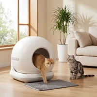 PawHut 72L Automatic Litter Box, Self Cleaning Litter Box, App Control, Odor & Noise Control, Safety Sensors, Deodorant Gel(m-10)