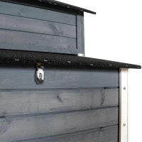 PawHut 84" Wooden Chicken Coop, Hen House Outdoor with Run Nesting Box, Asphalt Roof, Removable Tray, Ramp, Poultry Cage for 2-3 Chickens, Gray(m-16)
