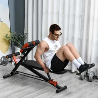 Soozier Adjustable Weight Bench Roman Chair Exercise Training Multi-Functional Hyper Extension Bench Dumbbell Bench Ab Sit up Decline Flat Black and Red(m-1)