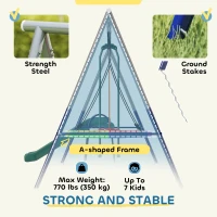 Qaba 5-in-1 Kids Swing Set with Slide, Swings and Glider for Backyard, 770lbs Capacity, for Ages 3-8, Multicolour(m-5)