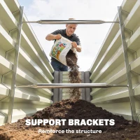 Outsunny 8 x 1.3 x 1.5ft Galvanized Raised Garden Bed, Reinforced Outdoor Planter Box with Open Bottom, Light Grey(m-10)