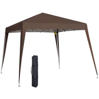 Outsunny 8' x 8' Pop Up Canopy, Outdoor Folding Tent, Portable Party Tent with Carrying Bag for Camping, Party, Picnic, Coffee(m-11)