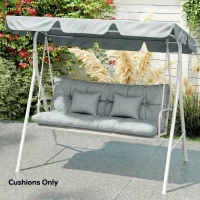 Outsunny 4-Piece Back and Seat Cushion Pillows Replacement and Pillows, Patio Chair Cushions Set with Ties, Light Grey(m-7)