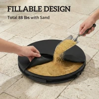 Outsunny Patio Umbrella Base Portable Outdoor Umbrella Stand for Poles 1.4"/1.5"/1.9" Black(m-4)