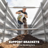 Outsunny 8 x 1.3 x 1.5ft Galvanized Raised Garden Bed, Reinforced Outdoor Planter Box with Open Bottom, Silver(m-10)