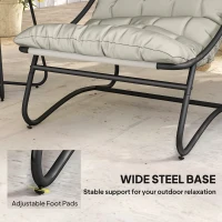 Outsunny 3 Piece Outdoor Bistro Set, Round Patio Table and Chairs Set for 2 with Breathable Mesh Seat and Cushions, Light Grey(m-9)