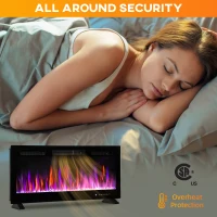 HOMCOM 42" Thin Electric Fireplace, Freestanding, Wall Mounted Fireplace Heater with Eco Mode, Auto Switch, Remote, 1500W(m-9)