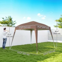 Outsunny 8' x 8' Pop Up Canopy, Outdoor Folding Tent, Portable Party Tent with Carrying Bag for Camping, Party, Picnic, Coffee(m-3)