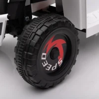 Aosom 6V Electric Toy Car with Back Trailer, Forward Backward, Wear-Resistant Wheels for Ages 18-36 Months, White(m-13)