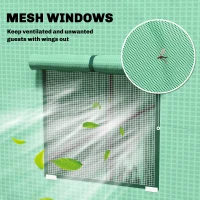 Outsunny Walk-in Tomato Greenhouse Lean-to Green House with Reinforced PE Cover, Roll-up Door, Mesh Windows, Green(m-6)