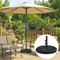 Outsunny Patio Umbrella Base Portable Outdoor Umbrella Stand for Poles 1.4"/1.5"/1.9" Black(m-9)