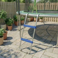 Soozier Trampoline Ladder, 2-Steps with Horizontal Wide Steps, Universal Hook, Galvanized Steel Frame, 330LBS Load Capacity(m-8)