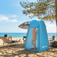 Outsunny Pop Up Shower Tent, Portable Privacy Room for Outdoor Changing, Dressing, Fishing Storage with Carrying Bag, Blue(m-1)