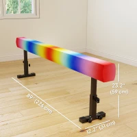 Soozier 7.5ft Adjustable Balance Beam, Gymnastics Beam with Wheels, Gymnastics Equipment for 6+ Years Old Training(m-3)