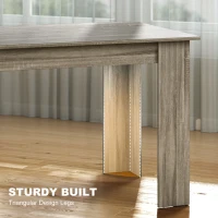 HOMCOM 63" Kitchen Table for 4-6 People, Dining Table with Wood Effect for Dining Room, Grey(m-6)