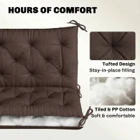 Outsunny 3-Seater Outdoor Bench Swing Chair Replacement Cushions for Patio Garden, Coffee(m-5)