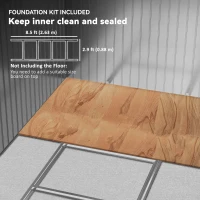 Outsunny 9.1'x6.4'x6.3' Garden Storage Shed, Outdoor Storage Tool House with Vents, Foundation and Lockable Double Doors, Teak(m-7)