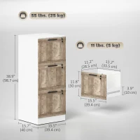 HOMCOM 3 Drawer Filing Cabinet, Farmhouse File Cabinet with Lock, Adjustable Hanging Rails for A4 Letter Size Files, White(m-3)