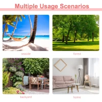 Outsunny Cotton Hammock Portable Soft Swing Sleeping w/ Headrest & Side Pocket Deluxe Swing Chair for Beach, Yard, Bedroom, Patio, Porch, Indoor, Outdoor, Rainbow Stripes(m-6)