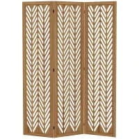 HOMCOM 3 Panel Room Divider, 5.6ft Tall Wood Folding Privacy Screens, Freestanding Partition Wall Dividers, Light Brown(m-2)