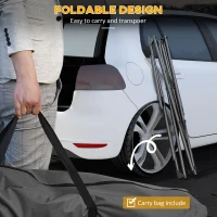 Outsunny Foldable Hammock Stand, Portable 2 in 1 Hammock Chair Stand Only with Carry Bag, Load Capacity 120kg, for Patio, Black(m-5)