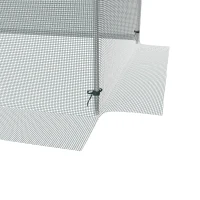 Outsunny Galvanized Steel Crop Cage, Plant Protection Tent with Zippered Door, 4' x 12', Green(m-12)