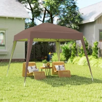 Outsunny 8' x 8' Pop Up Canopy, Outdoor Folding Tent, Portable Party Tent with Carrying Bag for Camping, Party, Picnic, Coffee(m-8)