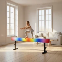 Soozier 7.5ft Adjustable Balance Beam, Gymnastics Beam with Wheels, Gymnastics Equipment for 6+ Years Old Training(m-9)