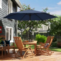 Outsunny 9FT Patio Umbrella, Outdoor Table Patio Umbrellith Tilt, Crank, 6 Ribs, UV Protection for Garden, Lawn, Deck, Backyard(m-10)