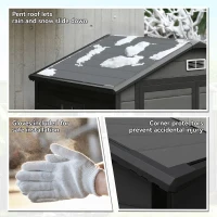 Outsunny 6x4.5FT Plastic Shed, Lockable Garden Tool Storage House with Double Doors and Vent, Grey(m-9)