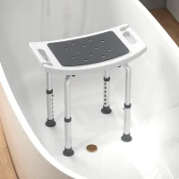 HOMCOM Height Adjustable Shower Chair Padded Bath Seat for Senior,(m-8)