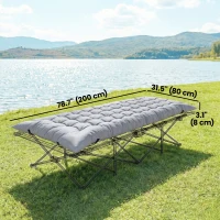 Outsunny Sleeping Mat, Camping Mat Pad with Elastic Straps, Light Grey(m-3)