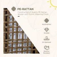 Outsunny Wicker Solar Outdoor Lamp, Decorative Floor Lamp with Auto On/Off LED Lights, IP44 for Patio, Porch, Pathway, Sand(m-4)