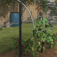 Outsunny 9.8' x 3.9' Crop Cage with Zipper Roll-Up Door, Mesh Plant Protection Tent from Animals with Galvanised Steel Frame(m-9)