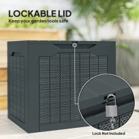 Outsunny 28 Gallon Deck Box, Resin Outdoor Storage Box with Handles, Waterproof and UV Resistant Storage Container(m-6)