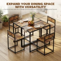 HOMCOM Dining Table Set, Industrial Dining Set for 2, Kitchen Table and Chairs for Small Space, Dining Room Table with Chairs(m-7)