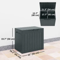 Outsunny 28 Gallon Deck Box, Resin Outdoor Storage Box with Handles, Waterproof and UV Resistant Storage Container(m-3)