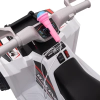 Aosom 6V Electric Toy Car with Back Trailer, Forward Backward, Wear-Resistant Wheels for Ages 18-36 Months, White(m-11)