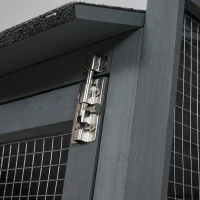 PawHut 84" Wooden Chicken Coop, Hen House Outdoor with Run Nesting Box, Asphalt Roof, Removable Tray, Ramp, Poultry Cage for 2-3 Chickens, Gray(m-13)