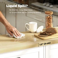 HOMCOM Kitchen Island with Storage, Rolling Kitchen Cart with Charging Station, Drop Leaf, Spice Rack, Towel Rack, Drawers(m-10)