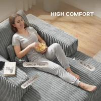 HOMCOM Sofa Bed, Sleeper Chair Bed with Pillow, Single, Grey(m-5)