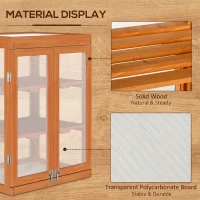 Outsunny Wooden 2 Tier Cold Frame Greenhouse Polycarbonate Plant Grow House Portable Garden, 22.8" x 17.3" x 30.7", Orange(m-4)