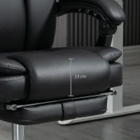 Vinsetto Massage Office Chair, Reclining Executive Office Chair with 6-Point Vibration, Footrest and High Back, Black(m-10)