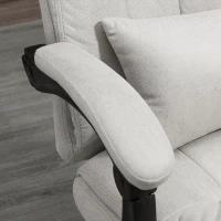 Vinsetto High Back Office Chair, Microfibre Computer Desk Chair with Lumbar Support Pillow, Foot Rest, Reclining Back, Arm, Light Grey(m-9)